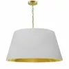 Dainolite Brynn Pendant Light - 1-Light - 26-in X 13-in - Aged Brass/White And Gold