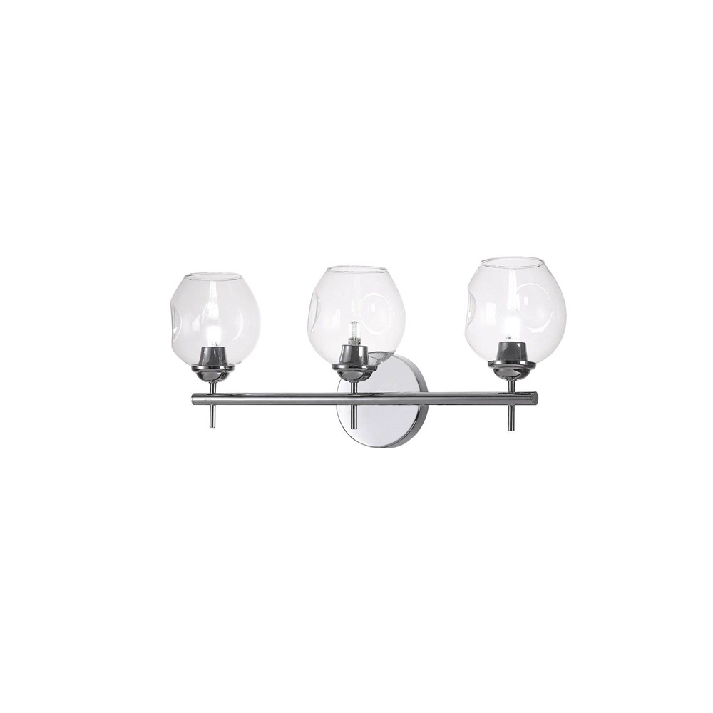 Dainolite Abii Vanity Light - 3-Light - 18.2-in - Polished Chrome 3 Dainolite Abii Vanity Light - 3-Light - 18.2-in - Polished Chrome
