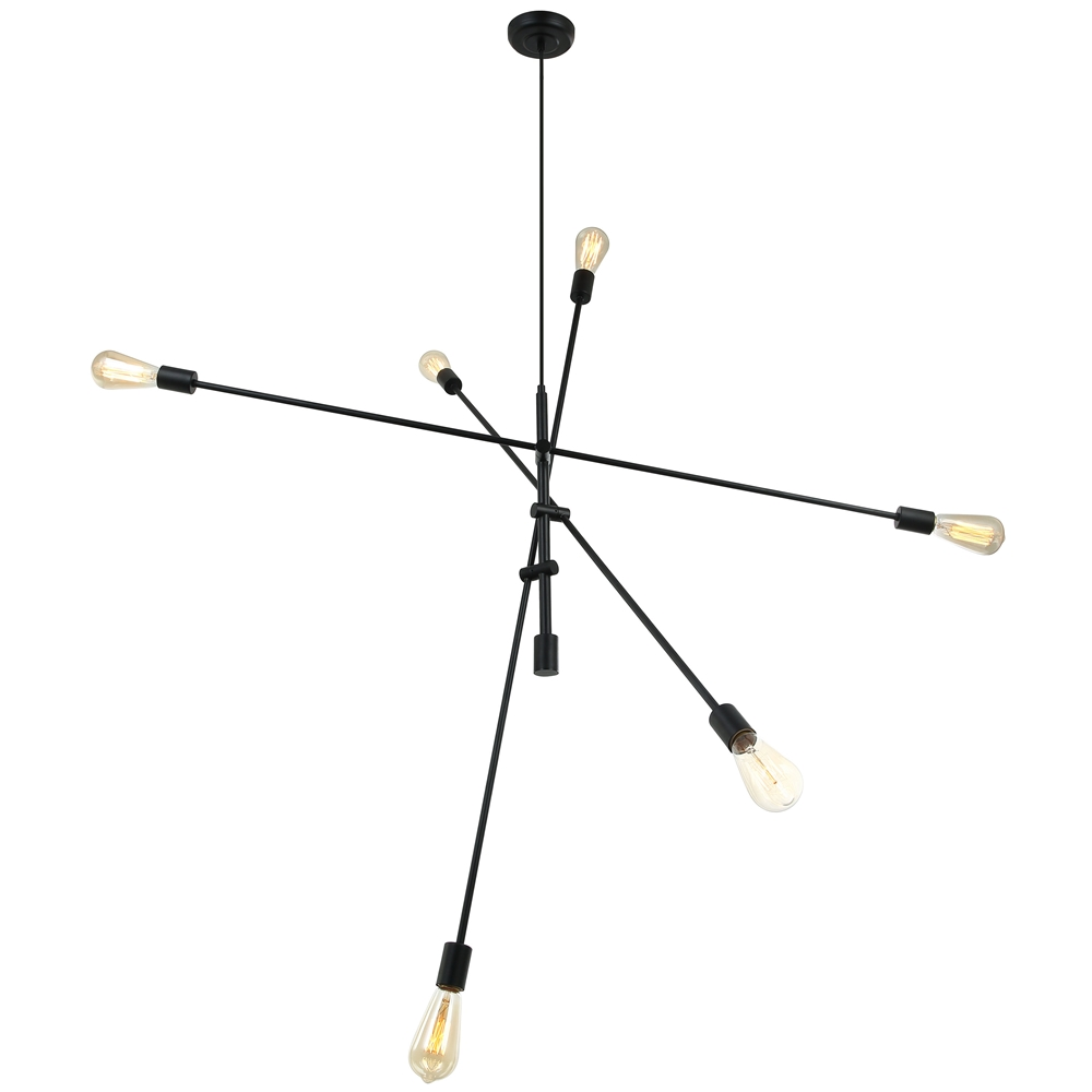 Dainolite Signature Pendant Light - 6-Light - 50-in X 21.6-in - Matte Black 3 Dainolite Signature Pendant Light - 6-Light - 50-in X 21.6-in - Matte Black