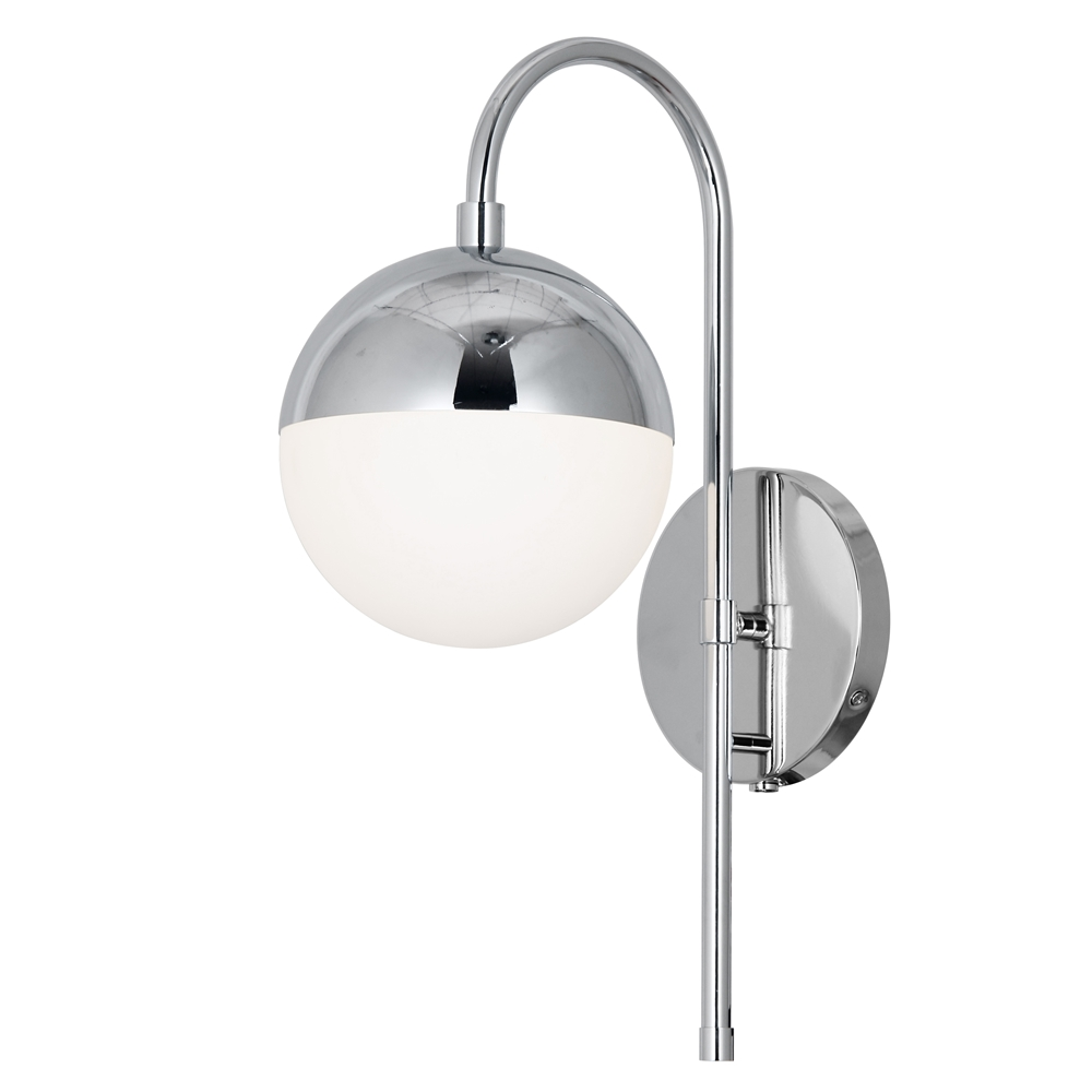 Dainolite Dayana Wall Sconce - 1-Light - 7-in - Polished Chrome 3 Dainolite Dayana Wall Sconce - 1-Light - 7-in - Polished Chrome