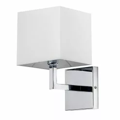 Dainolite Signature Wall Sconce - 1-Light - 6-in - Polished Chrome And White