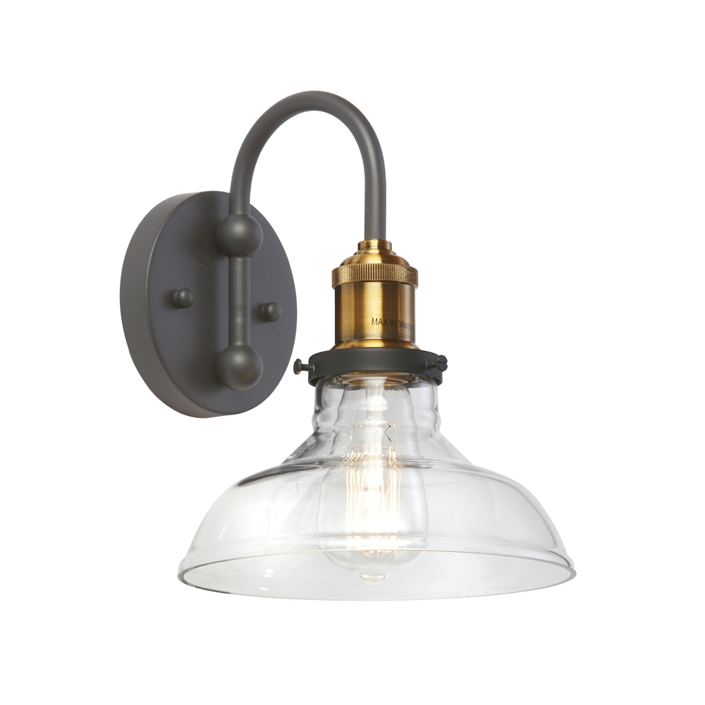 Dainolite Signature Wall Sconce - 1-Light - 8-in - Black And Antique Brass 3 Dainolite Signature Wall Sconce - 1-Light - 8-in - Black And Antique Brass