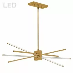 Dainolite Summit 46 W Horizontal Pendant Light With Acrylic Diffuser - Aged Brass Finish