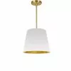 Dainolite Oversized Drum Modern/Contemporary White And Gold 14-in Pendant Light