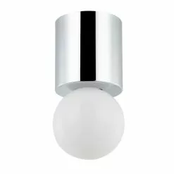Dainolite 1-Pack Theron 4.75-in Polished Chrome Modern/Contemporary Incandescent Flush Mount Light