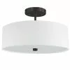 Dainolite Everly 14.25-in White And Black Transitional Semi-Flush Mount Light -Dainolite Sales 330844797 MainImage 001