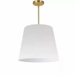Dainolite Oversized Drum Modern/Contemporary White 20-in Pendant Light