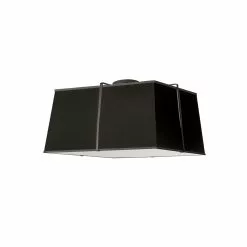 Dainolite 1-Pack Trapezoid 16-in Black Modern/Contemporary Incandescent Flush Mount Light