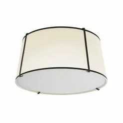 Dainolite Trapezoid 16-in Cream Modern/Contemporary Incandescent Flush Mount Light