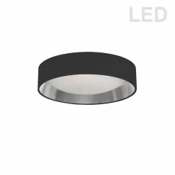 Dainolite 1-Pack 11-in Black/Silver Modern/Contemporary Integrated LED Flush Mount Light