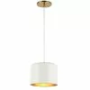 Dainolite Emilia Transitional 8-in Matte White And Aged Brass Pendant Light