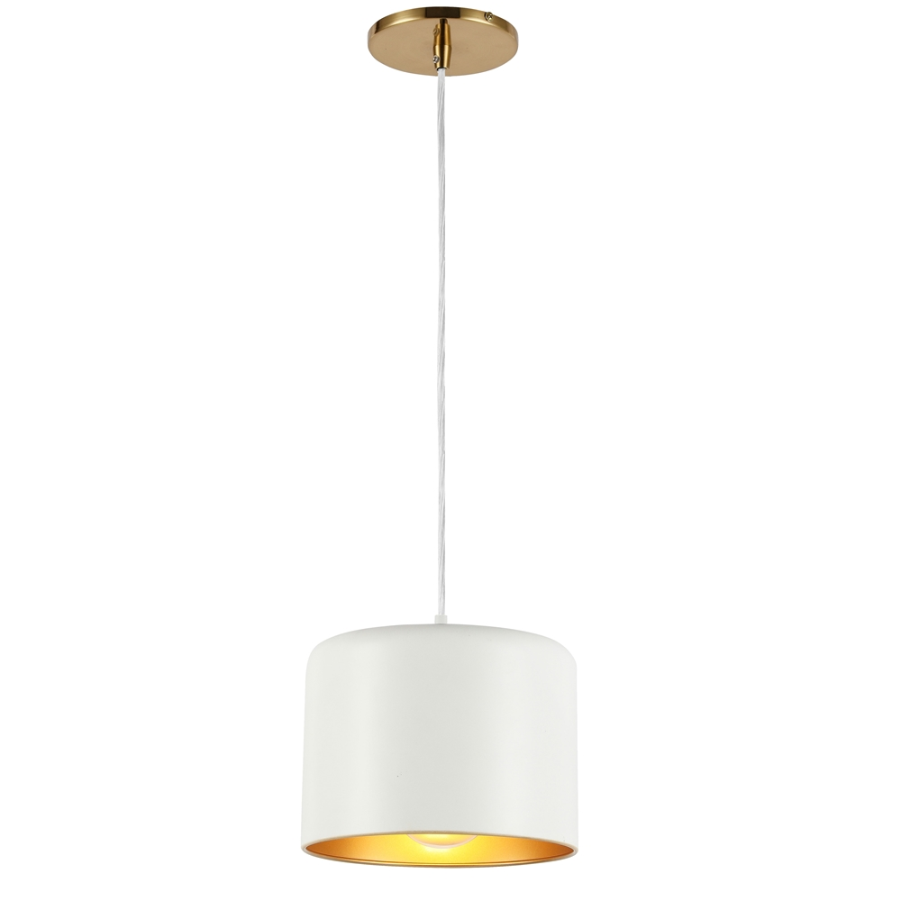 Dainolite Emilia Transitional 8-in Matte White And Aged Brass Pendant Light 3 Dainolite Emilia Transitional 8-in Matte White And Aged Brass Pendant Light