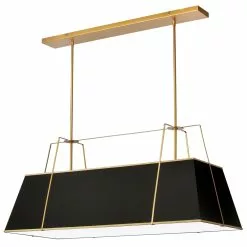 Dainolite Trapezoid 4-Light Modern/Contemporary Black Chandelier