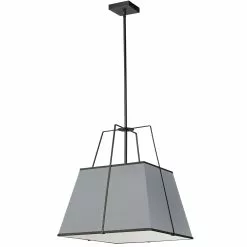Dainolite Trapezoid Modern/Contemporary Grey And Black 18-in Pendant Light