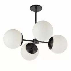 Dainolite Dayana 4-Light Matte Black Transitional Chandelier