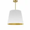 Dainolite Oversized Drum Modern/Contemporary White And Gold 20-in Pendant Light