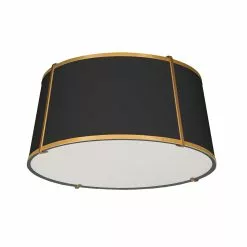 Dainolite Trapezoid 16-in Black Modern/Contemporary Incandescent Flush Mount Light
