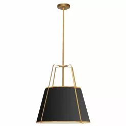 Dainolite Trapezoid Modern/Contemporary Gold And Black 18-in Pendant Light