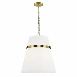 Dainolite Symphony Modern/Contemporary White And Aged Brass 18-in Pendant Light