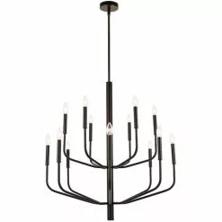 Dainolite Eleanor 14-Light Matte Black Modern/Contemporary Chandelier