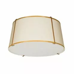 Dainolite 1-Pack Trapezoid 16-in Cream Modern/Contemporary Incandescent Flush Mount Light