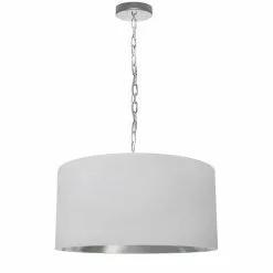 Dainolite Braxton Transitional White And Silver 20-in Pendant Light