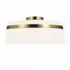 Dainolite Symphony 15-in Aged Brass Contemporary Semi-Flush Mount Fixture With White Shade -Dainolite Sales 330845018 MainImage 001
