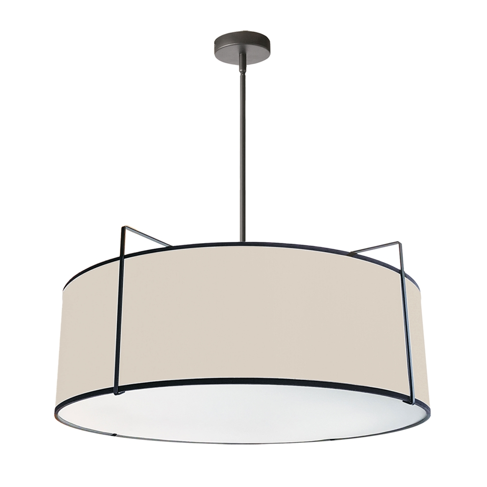 Dainolite Trapezoid Modern/Contemporary Cream And Black 24-in Pendant Light 3 Dainolite Trapezoid Modern/Contemporary Cream And Black 24-in Pendant Light