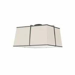 Dainolite Trapezoid 16-in Cream Incandescent Flush Mount Light