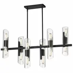 Dainolite Samantha 12-Light Matte Black Transitional Chandelier