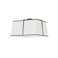 Dainolite 1-Pack Trapezoid 16-in White Modern/Contemporary Incandescent Flush Mount Light