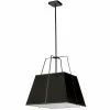 Dainolite Trapezoid Modern/Contemporary 18-in Black Square Pendant Light