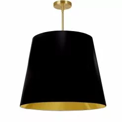 Dainolite Oversized Drum Modern/Contemporary Black And Gold 26-in Pendant Light