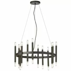 Dainolite Derry 24-Light Matte Black Transitional Chandelier