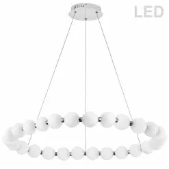 Dainolite Shelby 1-Light Modern/Contemporary White Chandelier