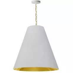 Dainolite Anaya Transitional White And Gold 26-in Pendant Light
