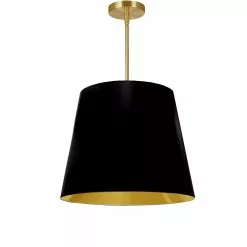 Dainolite Oversized Drum Modern/Contemporary Black And Gold 20-in Pendant Light