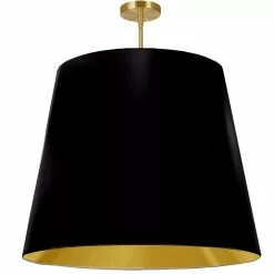Dainolite Oversized Drum Modern/Contemporary Black And Gold 32-in Pendant Light