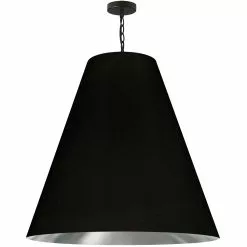 Dainolite Anaya Transitional Drum Black And Silver 32-in Pendant Light