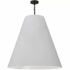 Dainolite Anaya Transitional Drum White 32-in Pendant Light