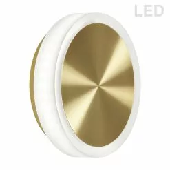 Dainolite 1.5-in W Topaz 1-Light Aged Brass Modern LED Wall Sconce