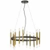 Dainolite Derry 24-Light Matte Black And Aged Brass Transitional Chandelier