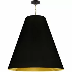 Dainolite Anaya Transitional Drum Black And Gold 32-in Pendant Light