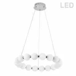 Dainolite Shelby 1-Light White Modern/Contemporary Chandelier
