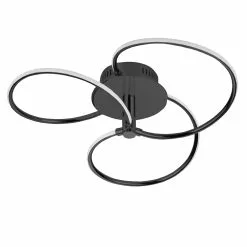 Dainolite 19.75-in Matte Black/White 1-Light Semi-Flush Mount Light