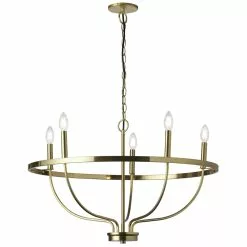 Dainolite Cesar 5-Light Aged Brass Transitional Chandelier