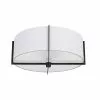 Dainolite 15-in Matte Black/White 3-Light Semi-Flush Mount Light