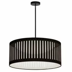 Dainolite Slit Drum 20-in Black 1-Light Modern/Contemporary Pendant Light