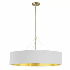 Dainolite Pallavi 30-in Aged Brass 4-Light Modern/Contemporary Pendant Light