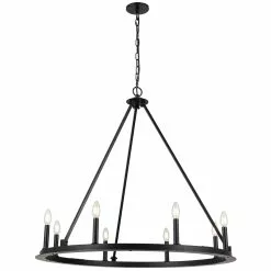 Dainolite Colby 8-Light Black Transitional Chandelier